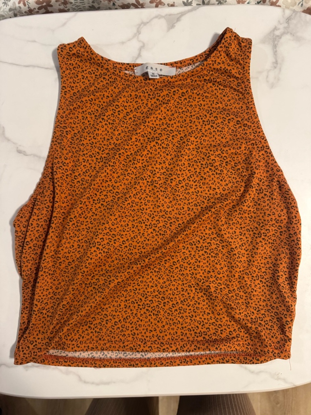 gaze Orange Leopard Print Tank Top